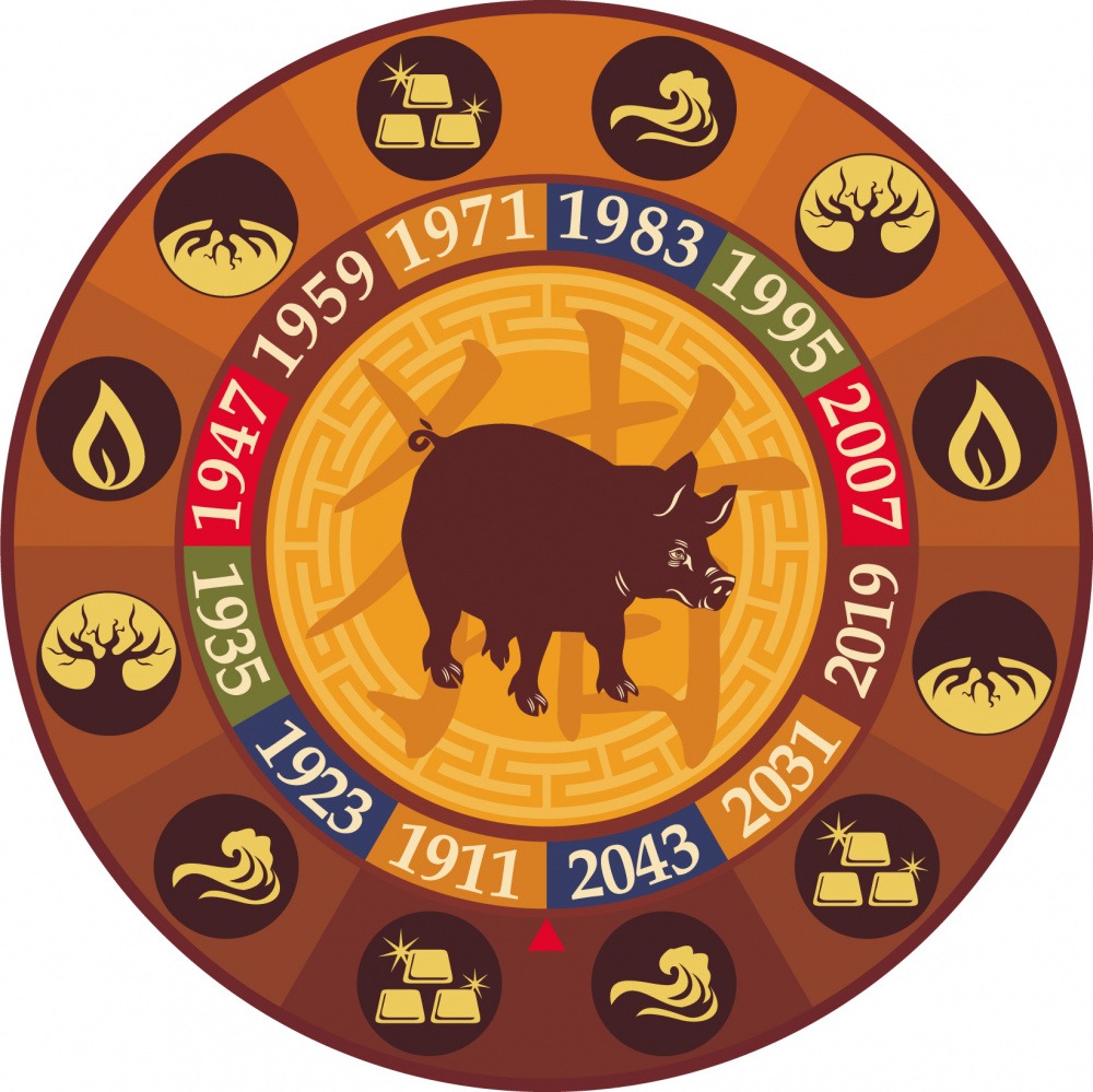 Year of the pig five elements, 1971, 1983, 1995, 2007 Chinese Zodiac